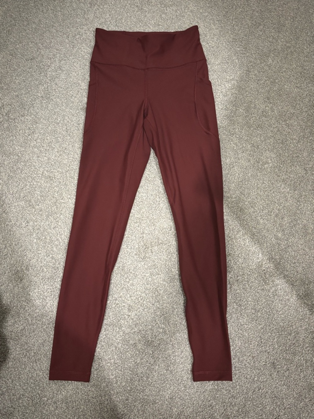 Old Navy Athletic Burgundy High-Waist Leggings with Pockets